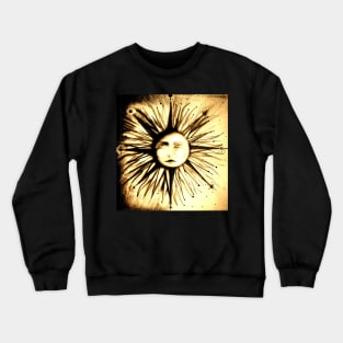 op art sun face astrology stars deco man in moon art Crewneck Sweatshirt